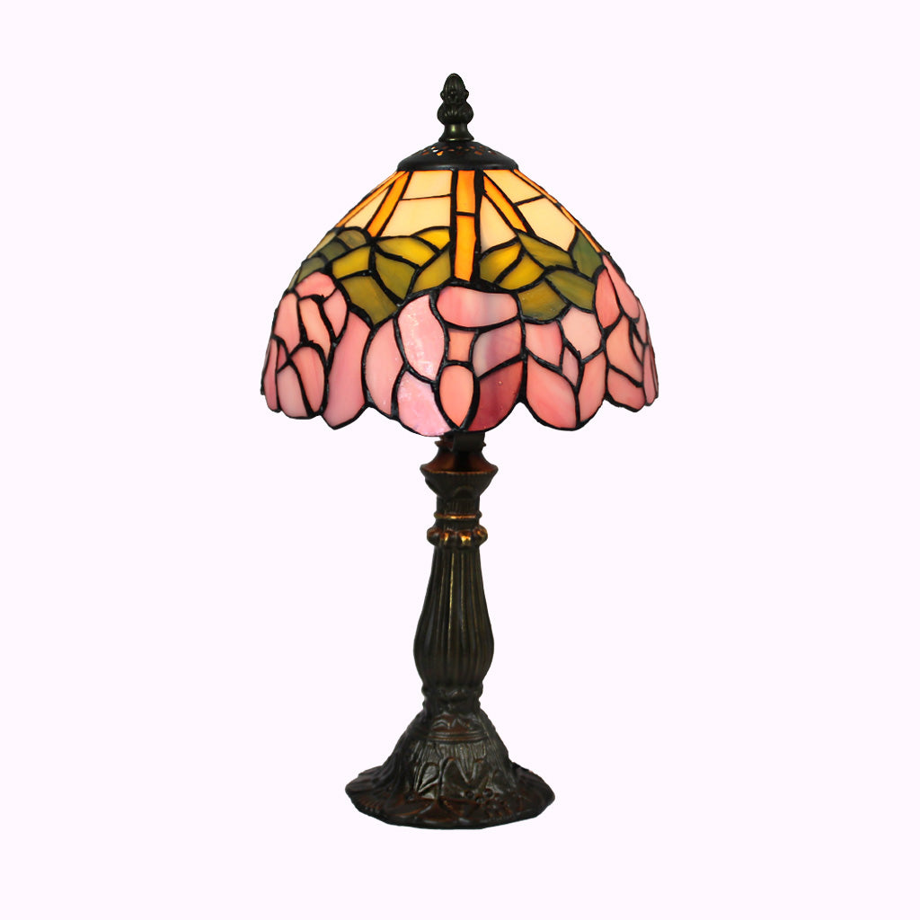 Cabbage Rose Tiffany Table Lamp