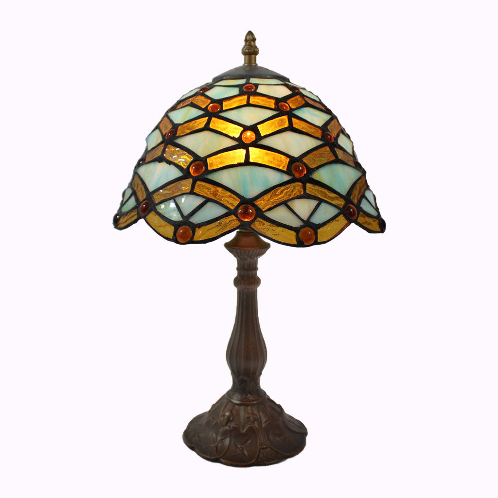 Amber Lattice Tiffany Table Lamp