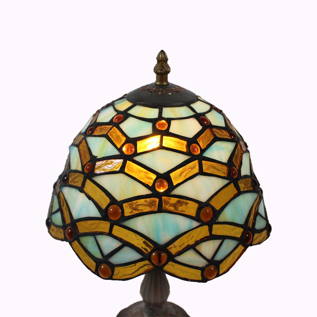 Amber Lattice Tiffany Table Lamp