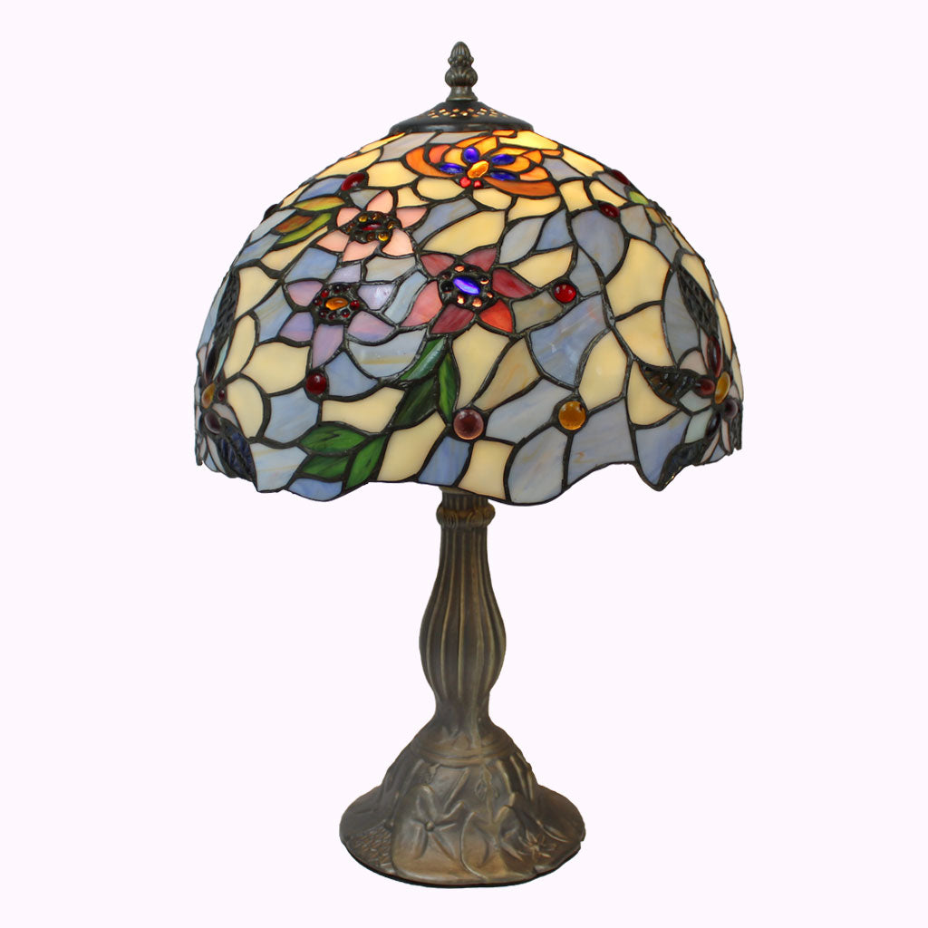 Blueberry Blossoms Tiffany Table Lamp