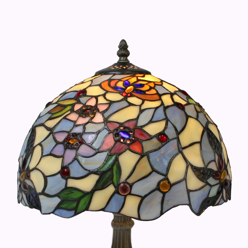 Blueberry Blossoms Tiffany Table Lamp from Memory Lane Lamps