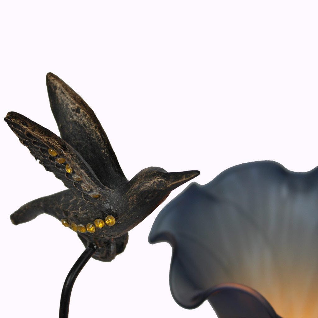 Double Hummingbird Sculptured Bronze Lamp from Memory Lane Lamps