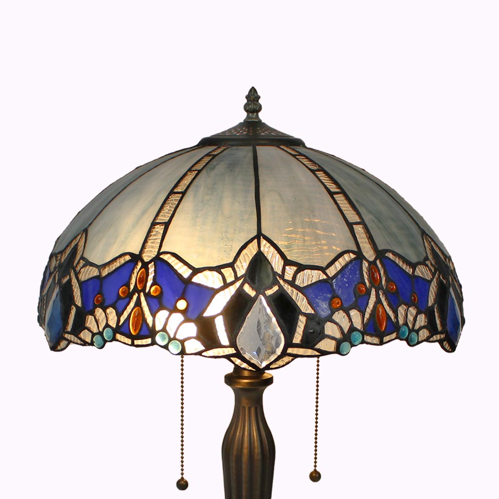 Large Blue Diamond Tiffany Table Lamp