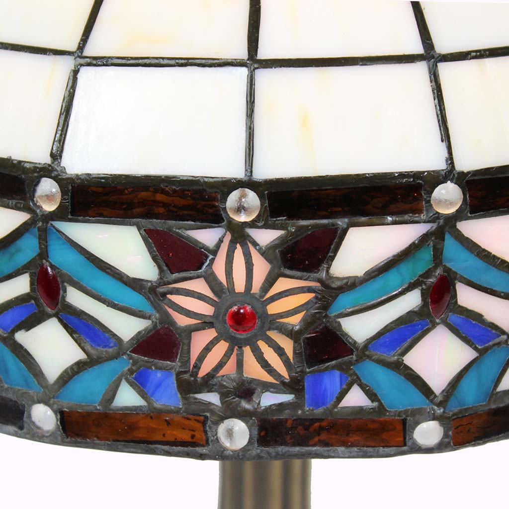 Star Ribbon Border Tiffany Table Lamp